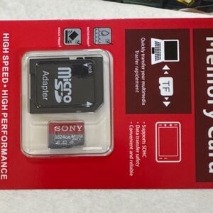 Sony Red and Black Micro SD Card with Adapter